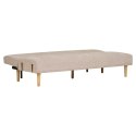 Sofa rozkładana Kells beżowa ciemna/ naturalne nogi