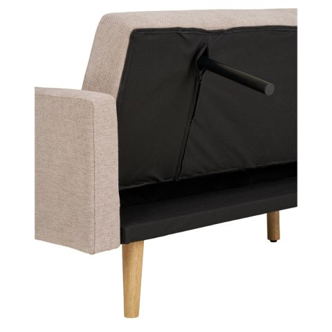 Sofa rozkładana Kells beżowa ciemna/ naturalne nogi