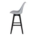 Stołek barowy Norden wood black high PP szary