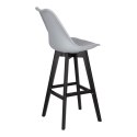 Stołek barowy Norden wood black high PP szary