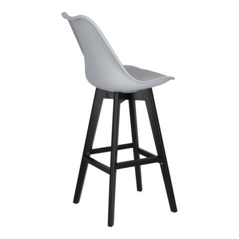 Stołek barowy Norden wood black high PP szary