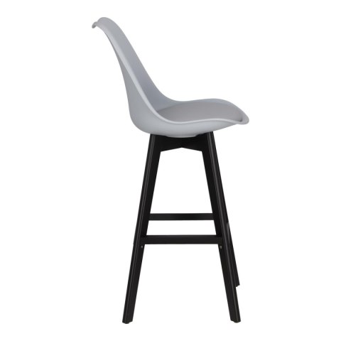 Stołek barowy Norden wood black high PP szary
