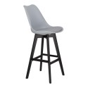 Stołek barowy Norden wood black high PP szary