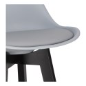 Stołek barowy Norden wood black high PP szary