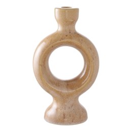 Świecznik ceramiczny brązowy okrągły