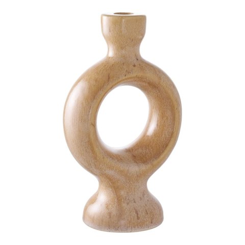 Świecznik ceramiczny brązowy okrągły