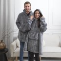 Bluza ocieplana szeroka/ snuddie z kieszenią szara