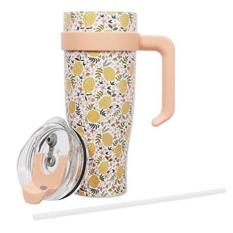 Kubek termiczny Miami Floral żółty