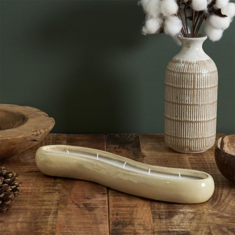 Świeca ceramiczna Glaze podłużna biała