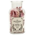 Szklany słój 16cm z pot pourri różowe