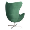 Fotel Jajo Velvet zielone/ srebrna podstawa