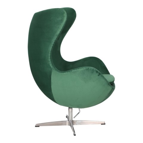 Fotel Jajo Velvet zielone/ srebrna podstawa