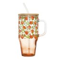 Kubek z pokrywką i słomką Soleo 650ml pomarańcze