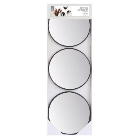 Zestaw 3 luster Toronto, okrągłych, orzech 26cm