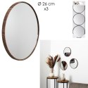 Zestaw 3 luster Toronto, okrągłych, orzech 26cm