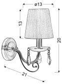 DYNASTY LAMPA KINKIET 1X40W E14 PATYNA