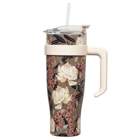 Kubek termiczny z uchwytem Fleur 1,2l beżowy