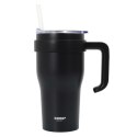 Kubek termiczny z uchwytem i słomką Miami 600ml czarny