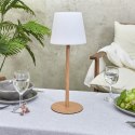 Lampa stołowa ładowana z efektem drewna