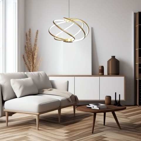 Light Prestige Lampa wisząca Kandor złota LED CCT