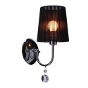 SORENTO LAMPA KINKIET 1X40W E14 CHROM ABAŻUR CZARNY