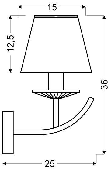 VALENCIA LAMPA KINKIET 1X40W E14 CHROM 15X36