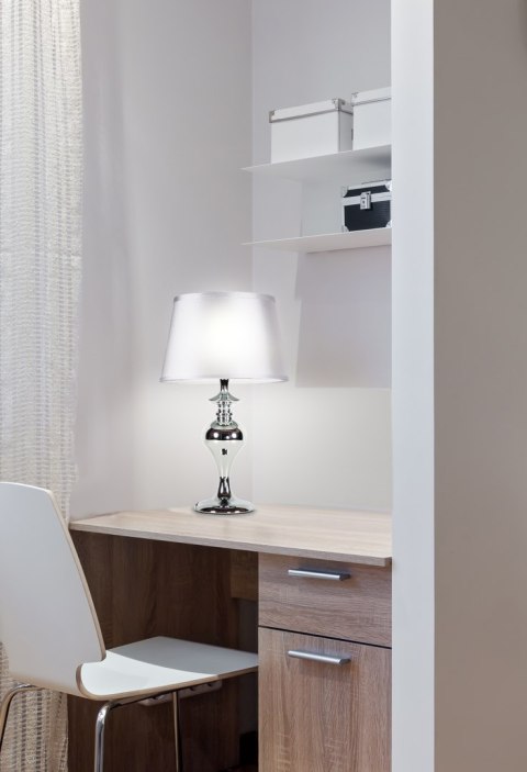 PRIMA LAMPA GABINETOWA CHROMOWY 1X60 E27 AŻUR SREBRNY