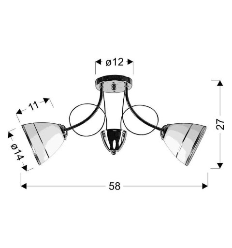 ELOTTE LAMPA SUFITOWA 2X40W E27 BIAŁY
