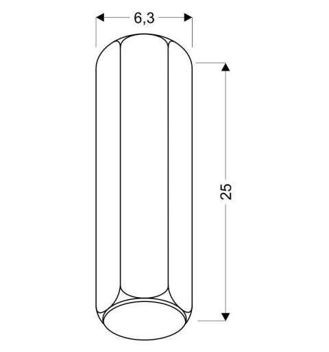 LAMPA SUFITOWA TUBA 1X25W GU10 6,3/25 BIAŁY