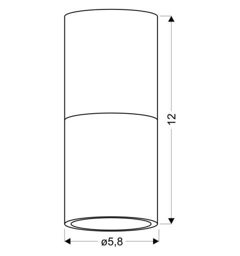 LAMPA SUFITOWA TUBA 1X50W GU10 DREWNIANY+CZARNY ŚR. 5,8 CM