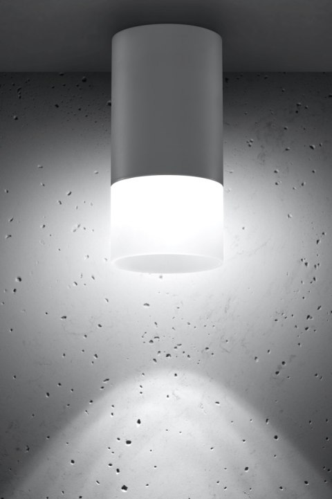 LAMPA SUFITOWA TUBA 1X50W GU10 MROŻONY+SZARY ŚR. 6,4 CM