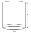 LAMPA SUFITOWA TUBA 5W LED 4000K DREWNIANY+BIAŁY ŚR. 6,8 CM