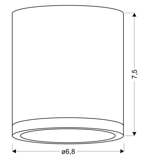 LAMPA SUFITOWA TUBA 5W LED 4000K DREWNIANY+BIAŁY ŚR. 6,8 CM