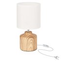 Lampka stołowa MINOS ceramiczna podstawa i biały abażur 1x40W E14 lampa do sypialni na komodę
