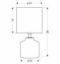 Lampka stołowa MINOS ceramiczna podstawa i biały abażur 1x40W E14 lampa do sypialni na komodę