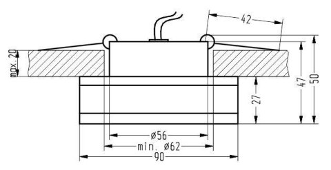 SA-06 SNS MR16 1X50W SATYNA OPR. STROP. STAŁA KWADRATOWA