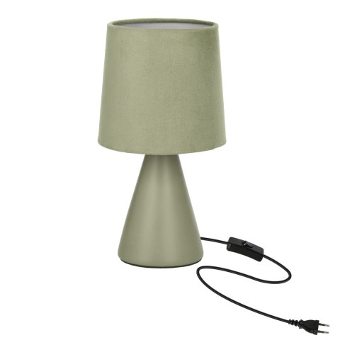 SATTI lampka stołowa szarozielona ceramiczna z abażurem E14 1x40W elegancka dekoracyjna do salonu sypialni gabinetu klasyczny st