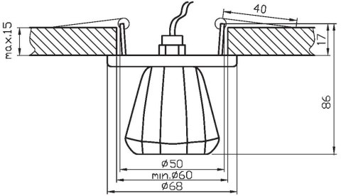 SK-32 CH G4 CHROM OPR. STROP. STAŁA KRYSZTAŁ 20W G4 LEJEK