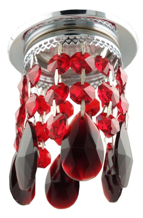 SK-64 CH/RED MR16 CHROM OPR. STROP. DEKORACYJNA TRANSPARENTNA CZERWONA MR16 50W
