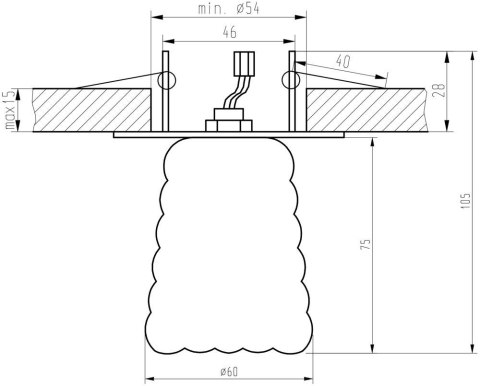 SK-75 CH/TR G9 CHROM OPR. STROP. DEKORACYJNA 1X40W G9 KRYSZT. TRANSPARENT