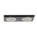 SS-21 CH/BK MR16 DUAL 2X50W CHROM OPR. STROP. STAŁA PROSTOKĄT SZKŁO CZARNE