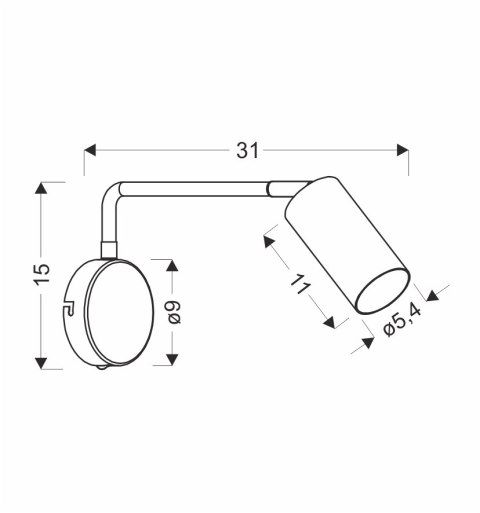 Tina lampa kinkiet biały 1x15w gu10