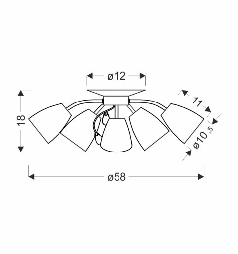 URSELLA LAMPA SUFITOWA 5X40W E14 BIAŁY