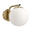AMADEO lampa kinkiet mosiężny 1x40W E14 klosz biały