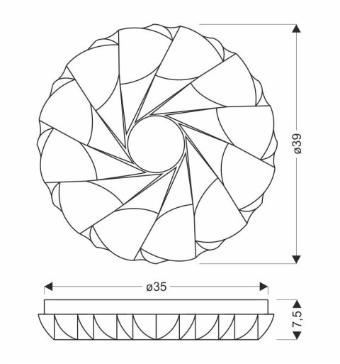 CAKE LAMPA SUFITOWA PLAFON 24W LED 39CM BIAŁY 4000K