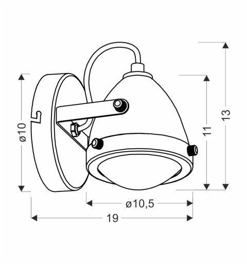 Crazy lampa kinkiet czarny 1x15w gu10 klosz bezbarwny