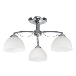 FILONA LAMPA SUFITOWA CHROMOWY 3X40 E27 KLOSZ BIAŁY