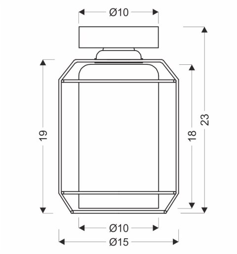 Jonera lampa sufitowa czarny 1x40w e27 klosz dymiony