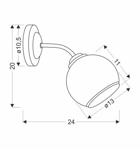 MARINEN LAMPA KINKIET CZARNY 1X40W E27 KLOSZ BIAŁY Z OBWÓDKĄ