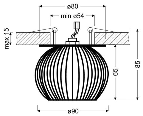 SK-93 G G9 40W 230V ZŁOTY oczko sufitowe lampa sufitowa.